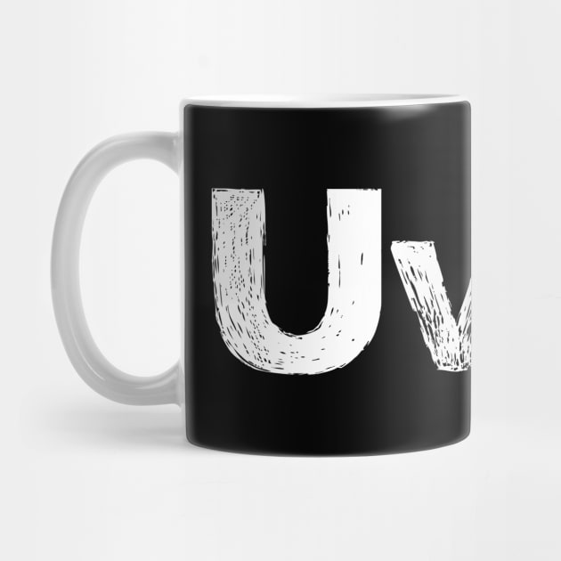 UwU - A - Word typography quote meme funny gift merch grungy black white tshirt by FOGSJ